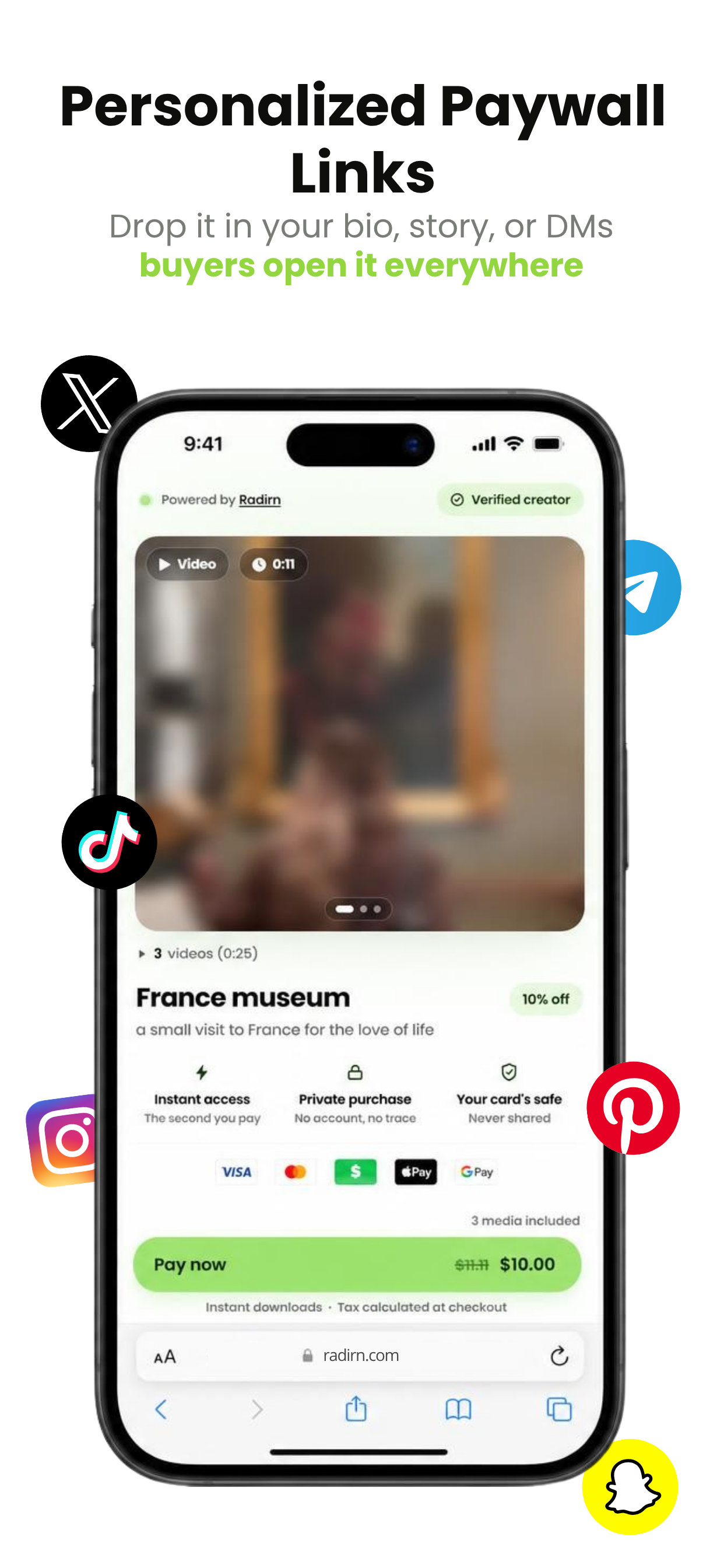 Radirn: Sell Photos & Content