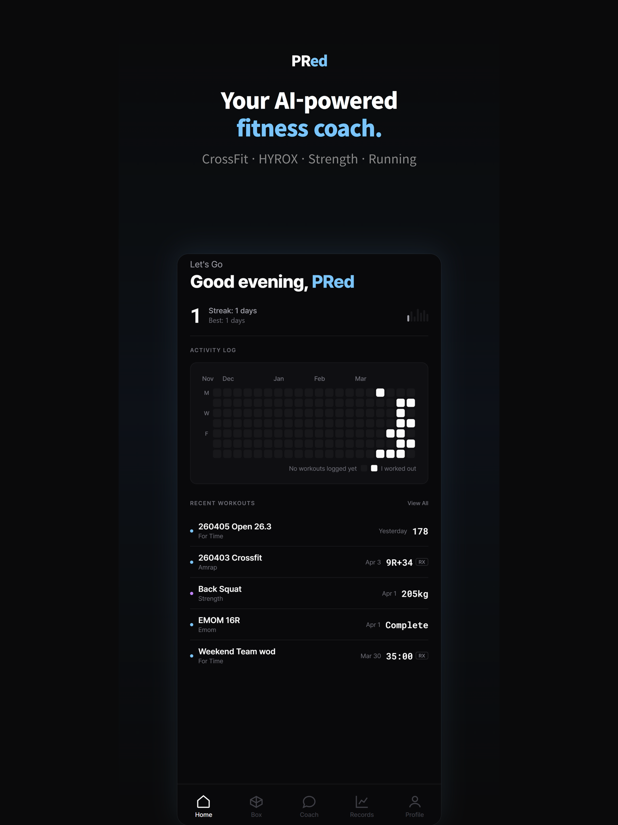 PRed: AI workout log screenshot 7