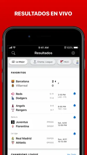 Captura de pantalla de ESPN: Live Sports & Scores en iPhone 4