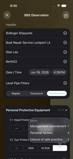 Captura de pantalla de IOSHA1926 Construction ERef en iPhone 1