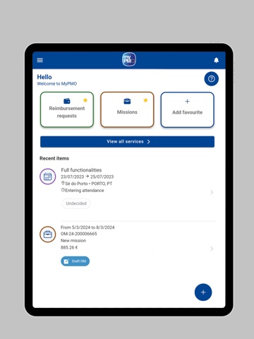 MyPMO iPad screenshot