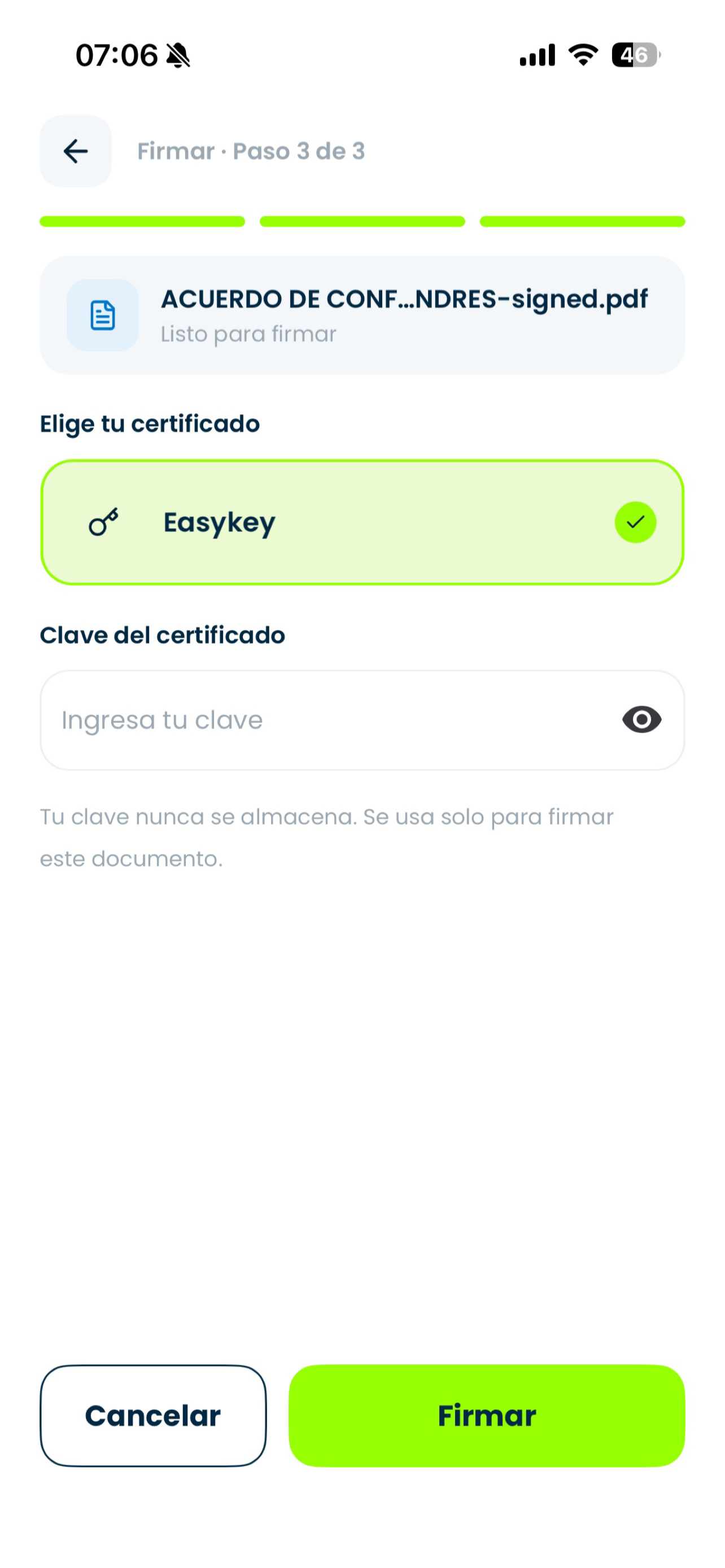EasyKey: Firma electrónica screenshot 3