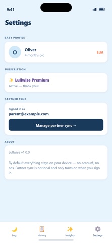 Lullwise: Baby Feed & Nap Log Screenshot 2 of 6