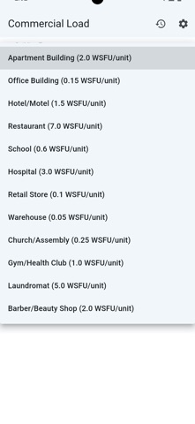 Comm Plumb Load Calc iPhone screenshot