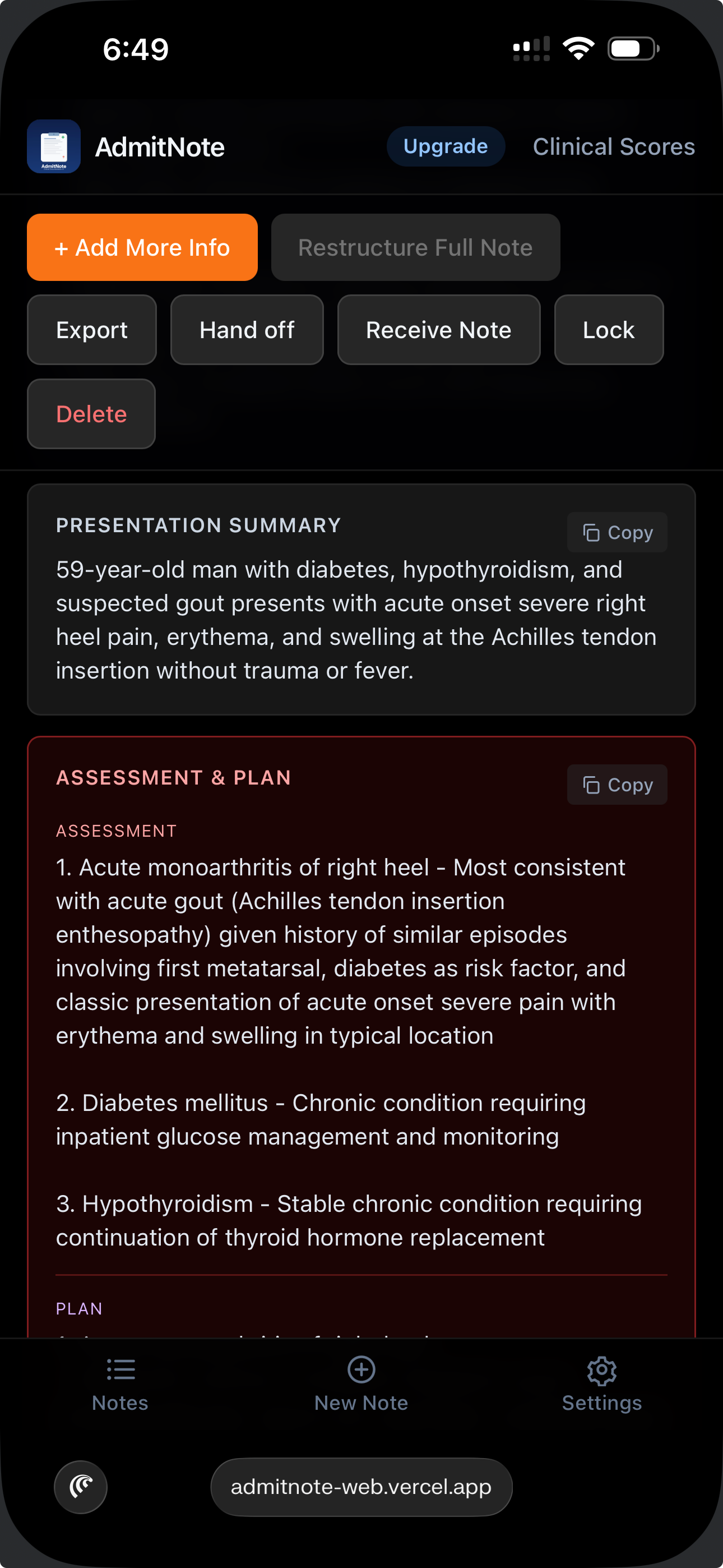 AdmitNote screenshot 7