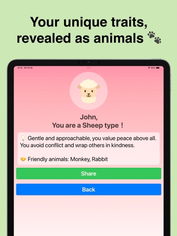 Animal Test - What’s My Type? iPad screenshot