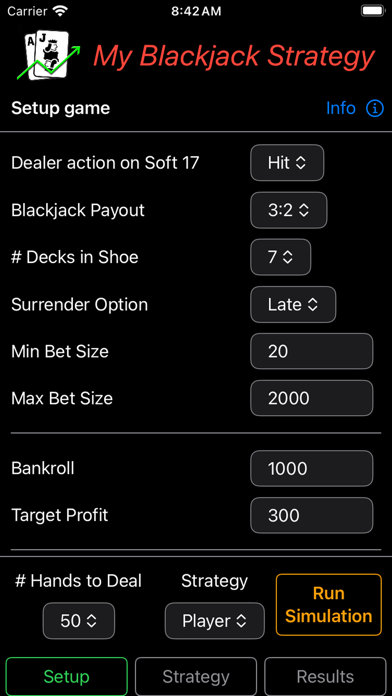 My Blackjack Strategy Screenshot