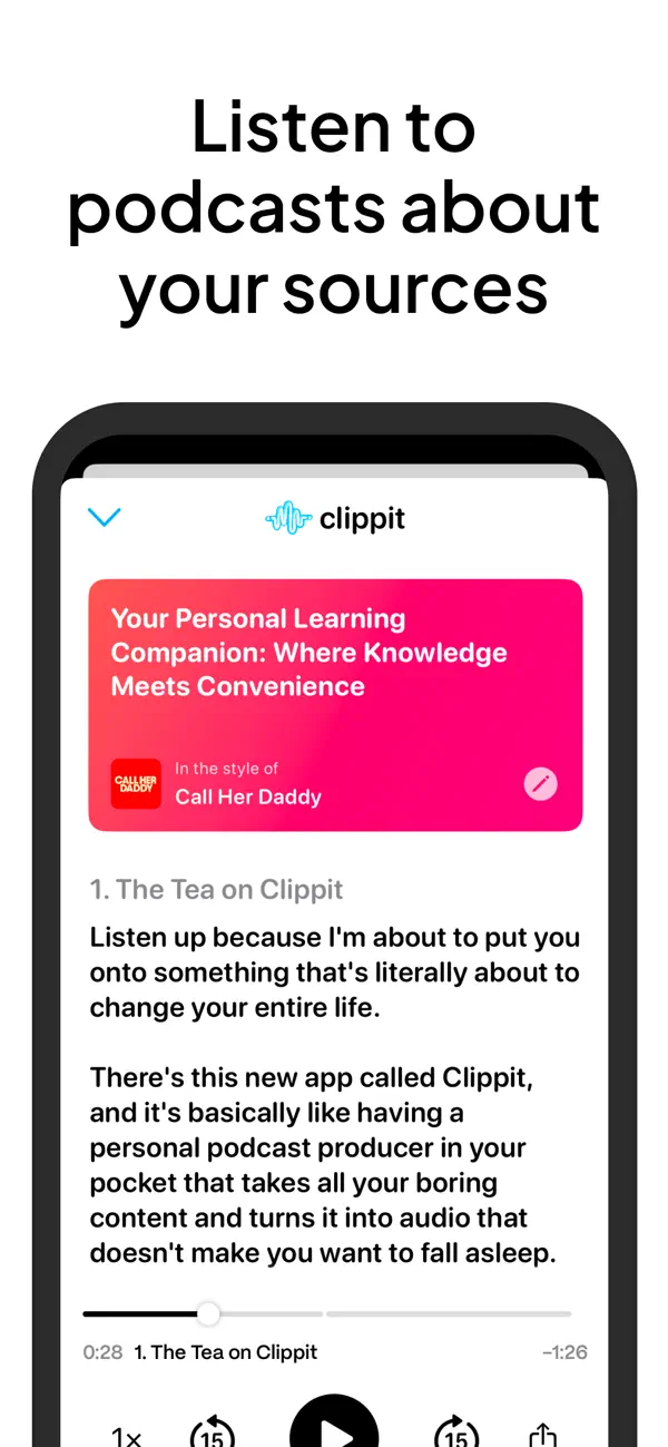 Screenshot #3 pour Clippit: AI Text To Speech