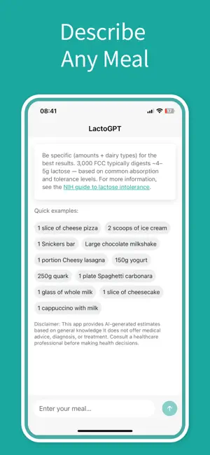 Lactose Estimator screenshot 2
