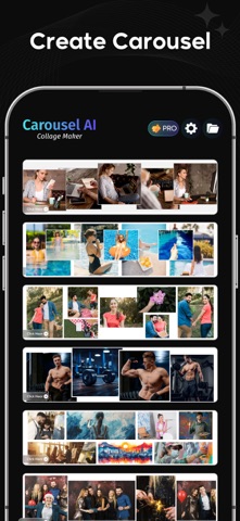 Carousel AI Collage Maker Grid iPhone screenshot