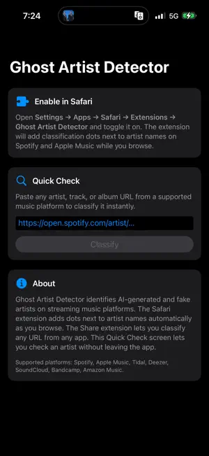Ghost Artist Detector screenshot 1