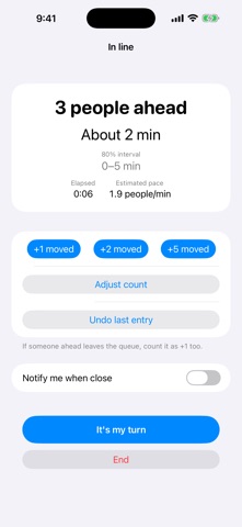 Queue Forecast iPhone screenshot
