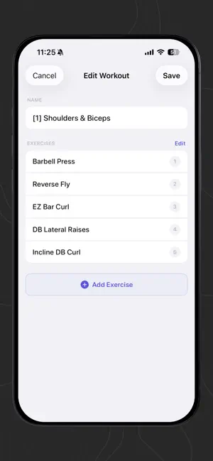 Robur: Gym logbook screenshot 4