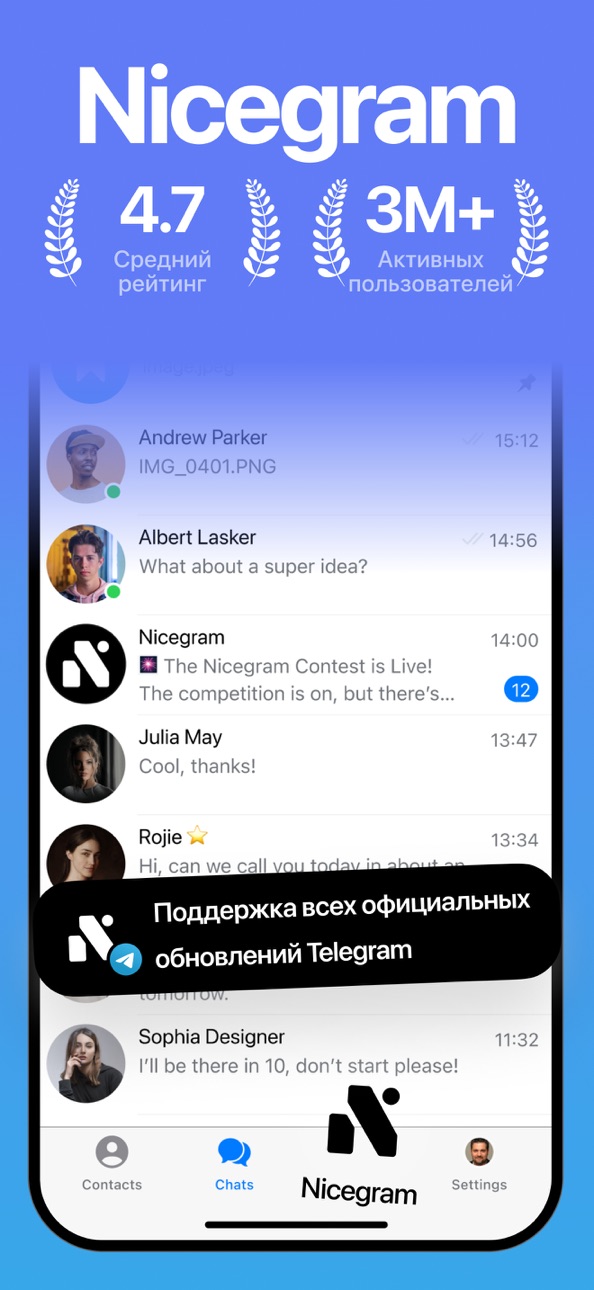 Nicegram: AI Chat for Telegram Modded screenshot 1 - iOS app interface