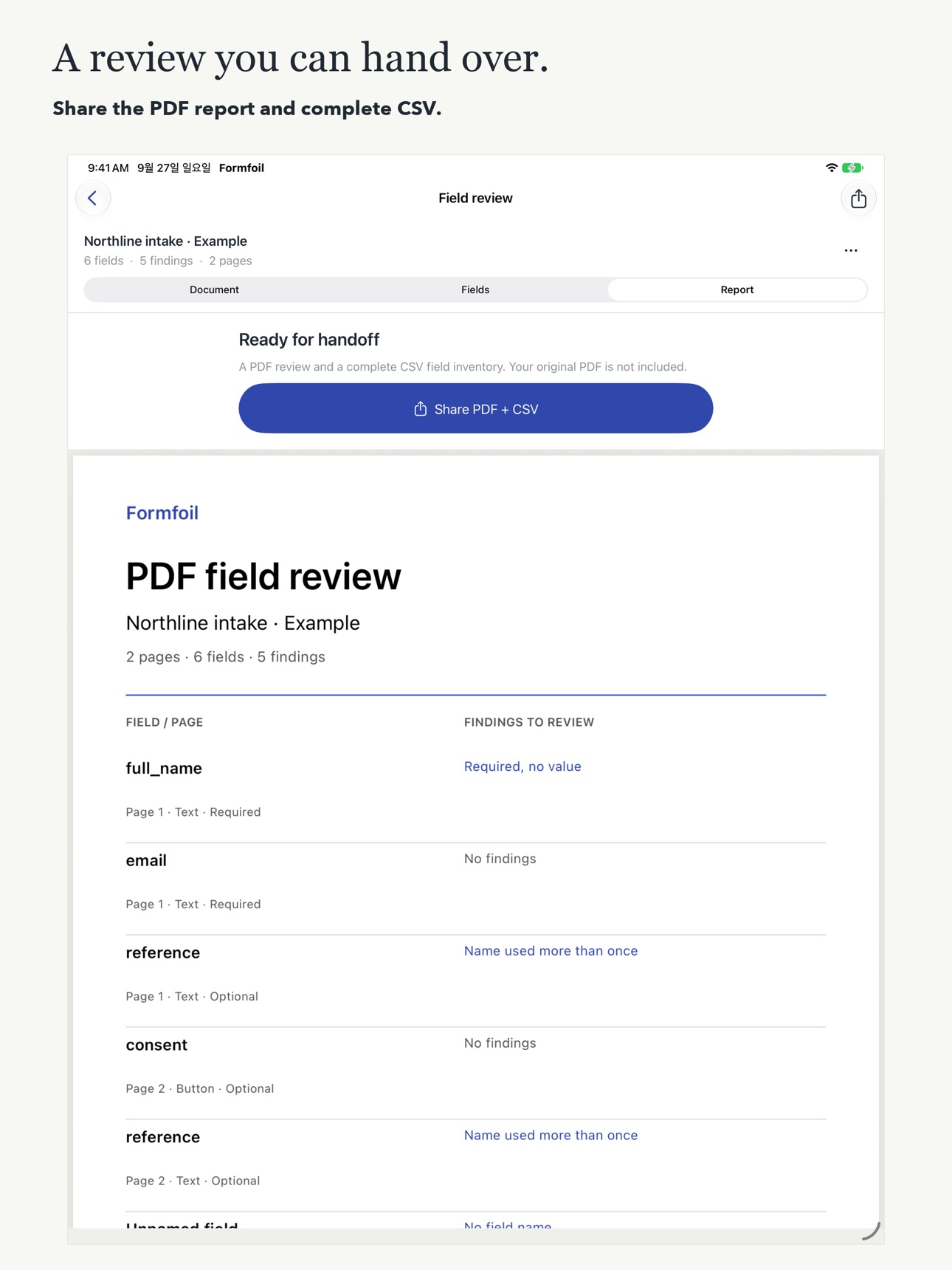 Screenshot 9 of Formfoil: PDF Field Audit