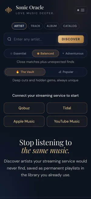 Sonic Oracle: Music Discovery screenshot 1