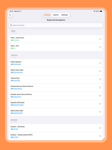 Kamere.app - Live EU Cameras iPad screenshot