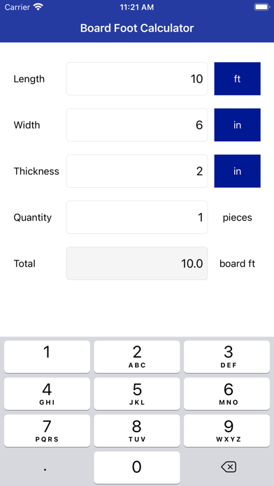 Screenshot #1 pour Board Foot Calculator Pro