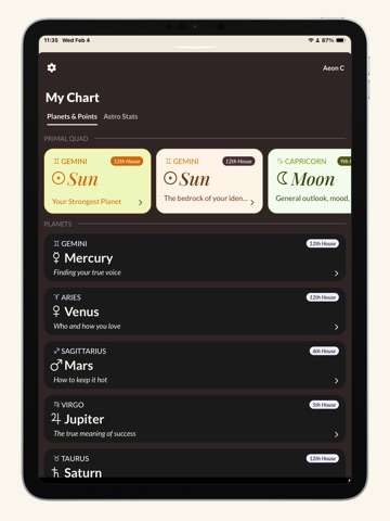 Lila: Astrology for Real Life iPad screenshot