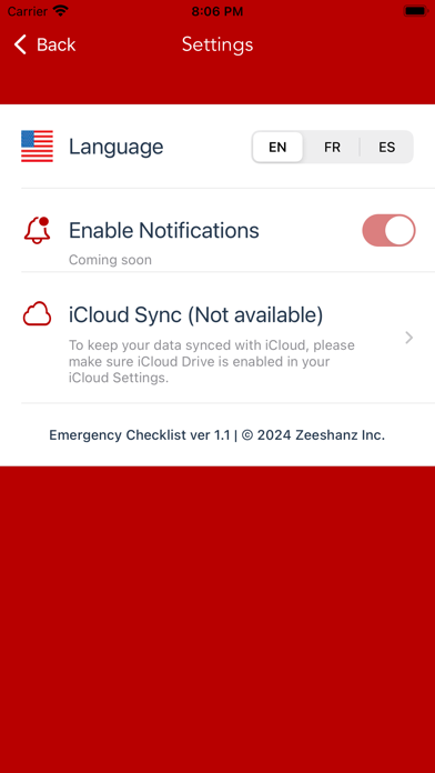 Emergency Checklist