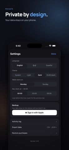 Sumday: Habit & Daily Tracker iPhone screenshot