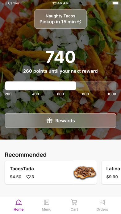 Naughty Tacos To Go iPhone screenshot 1 - Food & Drink app