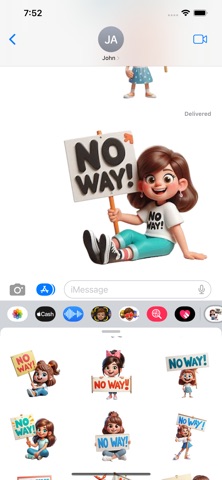 No Way Girl Stickers screenshot