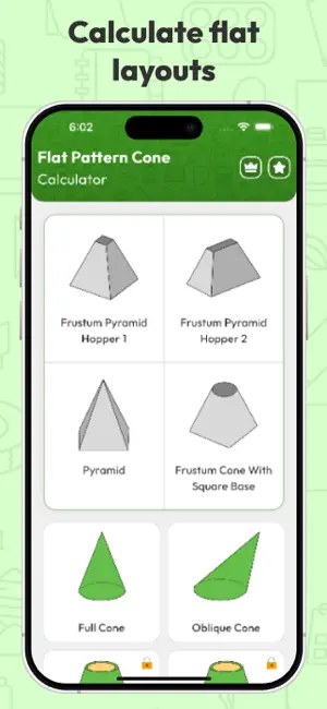 Flat Pattern Cone Calculators screenshot 2