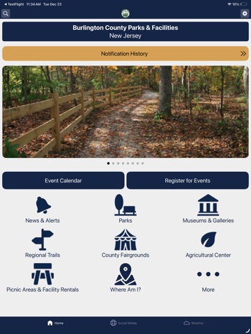 Burlington County Parks System iPad screenshot