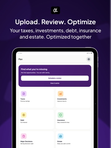 Alpheva AI: Financial Advisor iPad screenshot