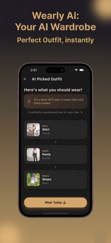 Wearly AI: Outfit Planner iPhone screenshot