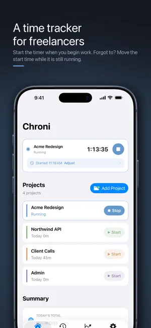 Chroni: Track & Bill Hours screenshot 1