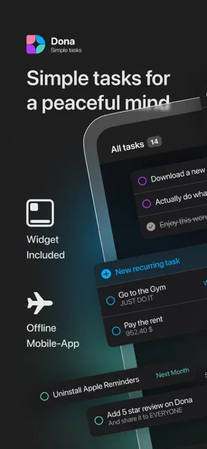 Dona - Simple tasks screenshot 1