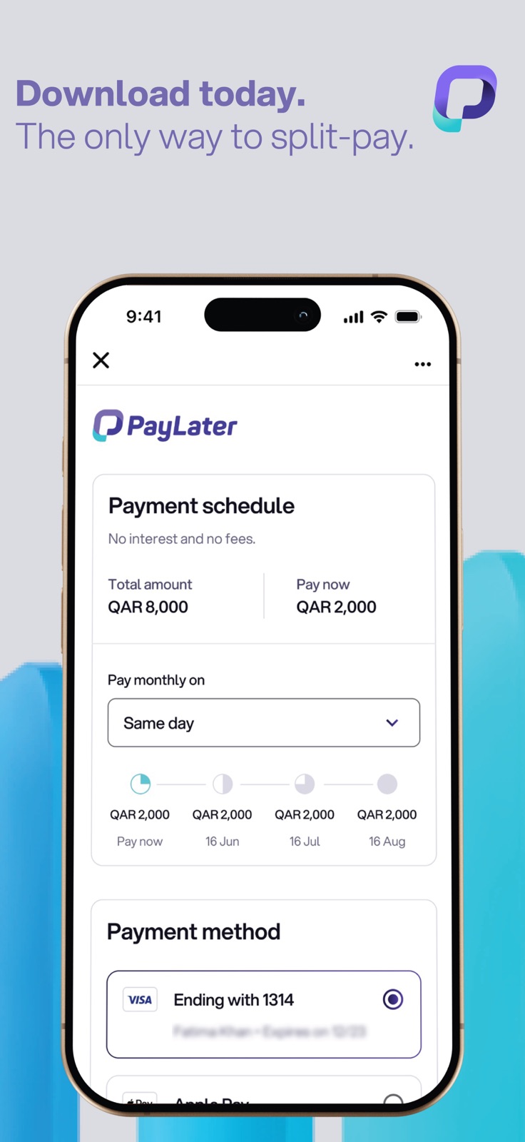 PayLater - Split in 4 payments iphone screenshot 2