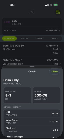 LSU Football Schedules iPhone screenshot