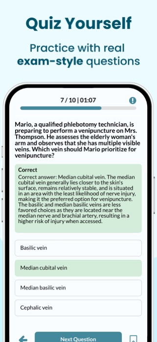 Phlebotomy CPT Exam Prep 2026 Screenshot 2 of 6