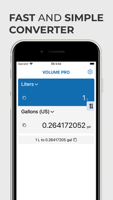 Screenshot #1 pour Volume Converter L, Gal, Fl Oz