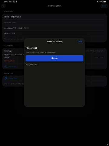 PasteProbe iPad screenshot