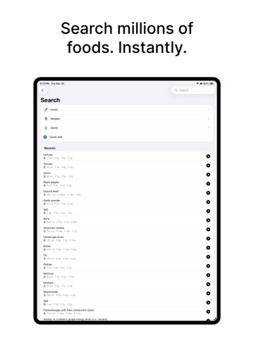 Metryc AI: Calories & Workouts iPad screenshot