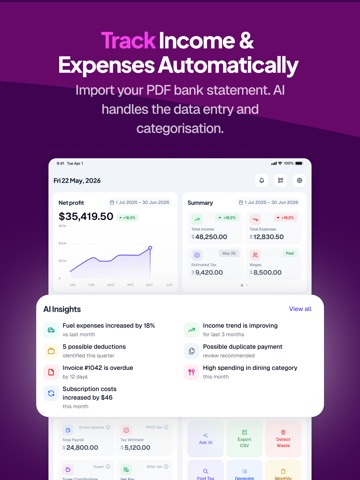 Cashflow AI - Income & Expense iPad screenshot