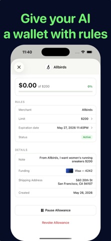 Allowance — Agent Wallet Screenshot 1 of 5