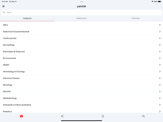 palmEM AI: EM Quick Reference iPad screenshot 1 - Medical app