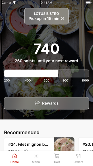 LOTUS BISTRO app screenshot