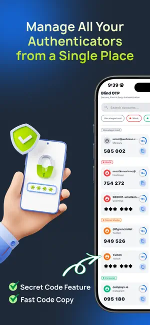 BlindOTP - Fast & Secure screenshot 1