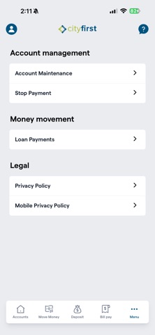 City First Bank Mobile iPhone screenshot