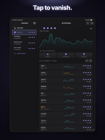 Darkfolio - Private Portfolio iPad screenshot