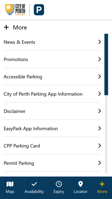 City of Perth Parking Screenshot