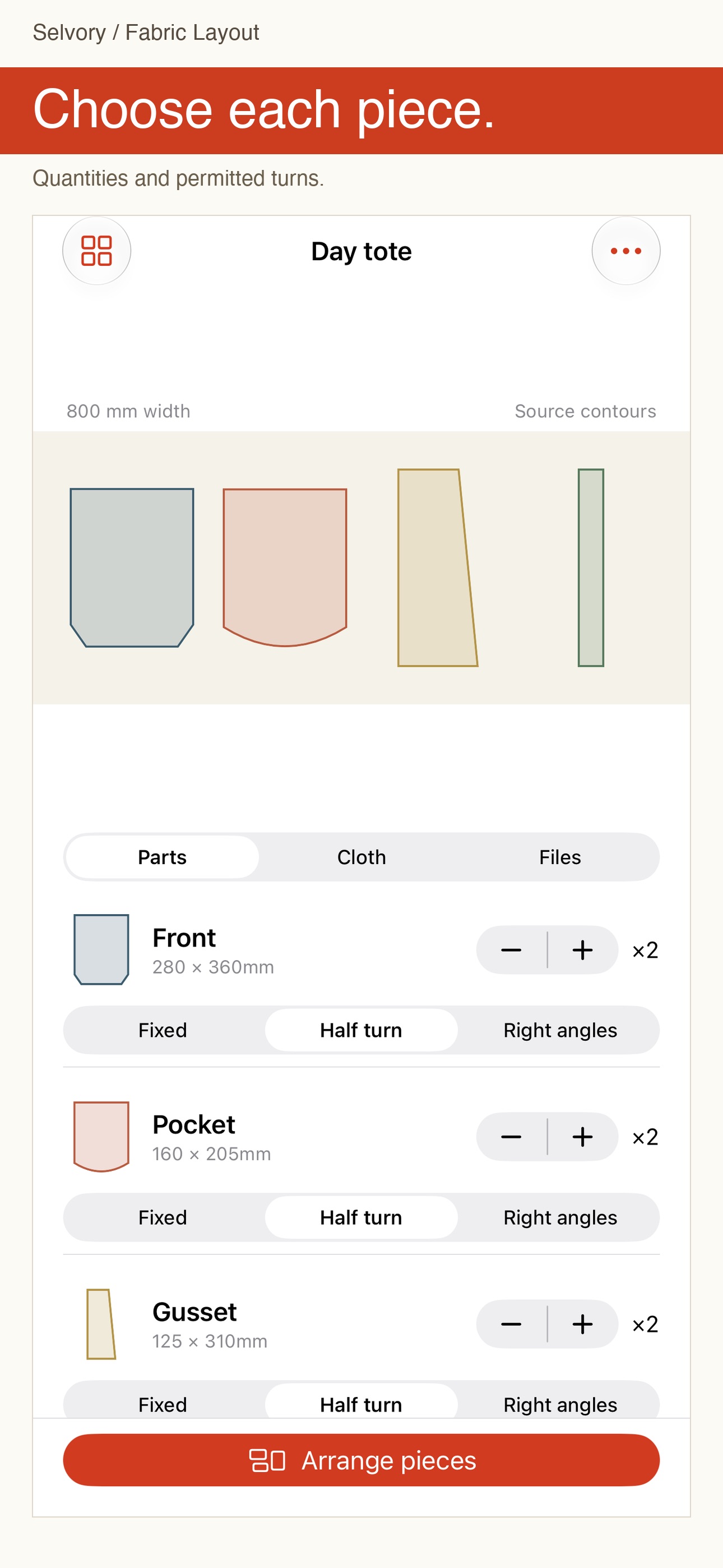 Screenshot 2 of Selvory Fabric Layout