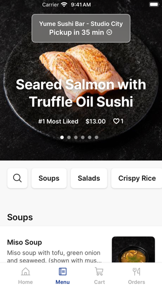 Yume Sushi Bar iPhone screenshot 2 - Food & Drink app