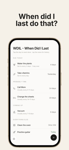 WDIL - When Did I Last Screenshot 1 of 6